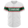 Custom White Medium Pink-Kelly Green Authentic Baseball Jersey