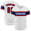 Custom White Red-Royal Authentic Baseball Jersey