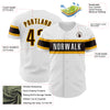 Custom White Brown-Gold Authentic Baseball Jersey