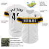 Custom White Black-Gold Authentic Baseball Jersey