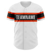 Custom White Black-Orange Authentic Baseball Jersey