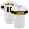 Custom White Navy-Gold Authentic Baseball Jersey