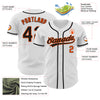 Custom White Black-Orange Authentic Baseball Jersey