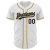 Custom White Navy-Old Gold Authentic Baseball Jersey