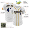 Custom White Navy-Old Gold Authentic Baseball Jersey