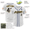 Custom White Navy-Gold Authentic Baseball Jersey