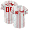 Custom White Red Pinstripe Red Authentic Baseball Jersey