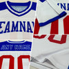 Custom White Red-Royal Mesh Authentic Football Jersey