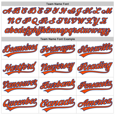 Custom White Orange-Royal Authentic Throwback Baseball Jersey