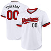 Custom White Red-Black Authentic Throwback Baseball Jersey