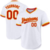 Custom White Red-Gold Authentic Throwback Baseball Jersey