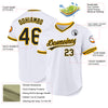 Custom White Black-Gold Authentic Throwback Baseball Jersey