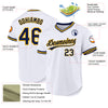 Custom White Navy-Gold Authentic Throwback Baseball Jersey