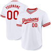 Custom White Red Authentic Throwback Baseball Jersey