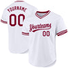 Custom White Maroon Authentic Throwback Baseball Jersey