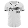 Custom White Black Authentic Baseball Jersey