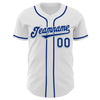 Custom White Royal-Silver Authentic Baseball Jersey