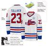 Custom White Red-Royal Hockey Jersey