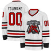 Custom White Red-Black Hockey Jersey