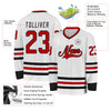 Custom White Red-Black Hockey Jersey