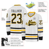 Custom White Black-Gold Hockey Jersey