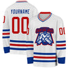 Custom White Red-Royal Hockey Jersey