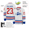 Custom White Red-Royal Hockey Jersey