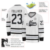 Custom White Black-Gray Hockey Jersey