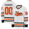 Custom White Orange-Black Hockey Jersey