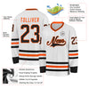 Custom White Black-Orange Hockey Jersey