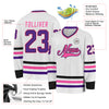 Custom White Purple Black-Pink Hockey Jersey