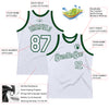 Custom White Green Authentic Throwback Basketball Jersey