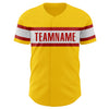 Custom Yellow Red-White Authentic Baseball Jersey