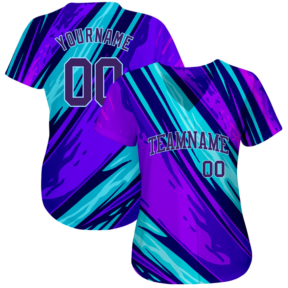 Custom 3D Pattern Design Abstract Pattern For Sport Team Authentic Baseball Jersey