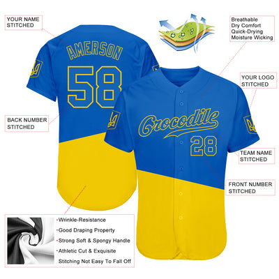 Custom Team Ukraine National Hockey Jersey Top Stitched Any Names