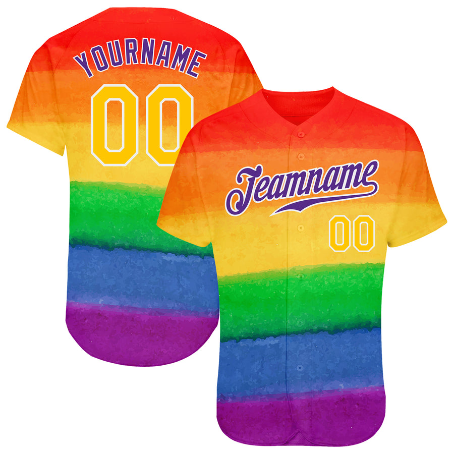 Custom Pride Baseball Jerseys, Rainbow Clothing