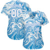 Custom 3D Pattern Design Abstract Ocean With Waves Fluid Art Authentic Baseball Jersey