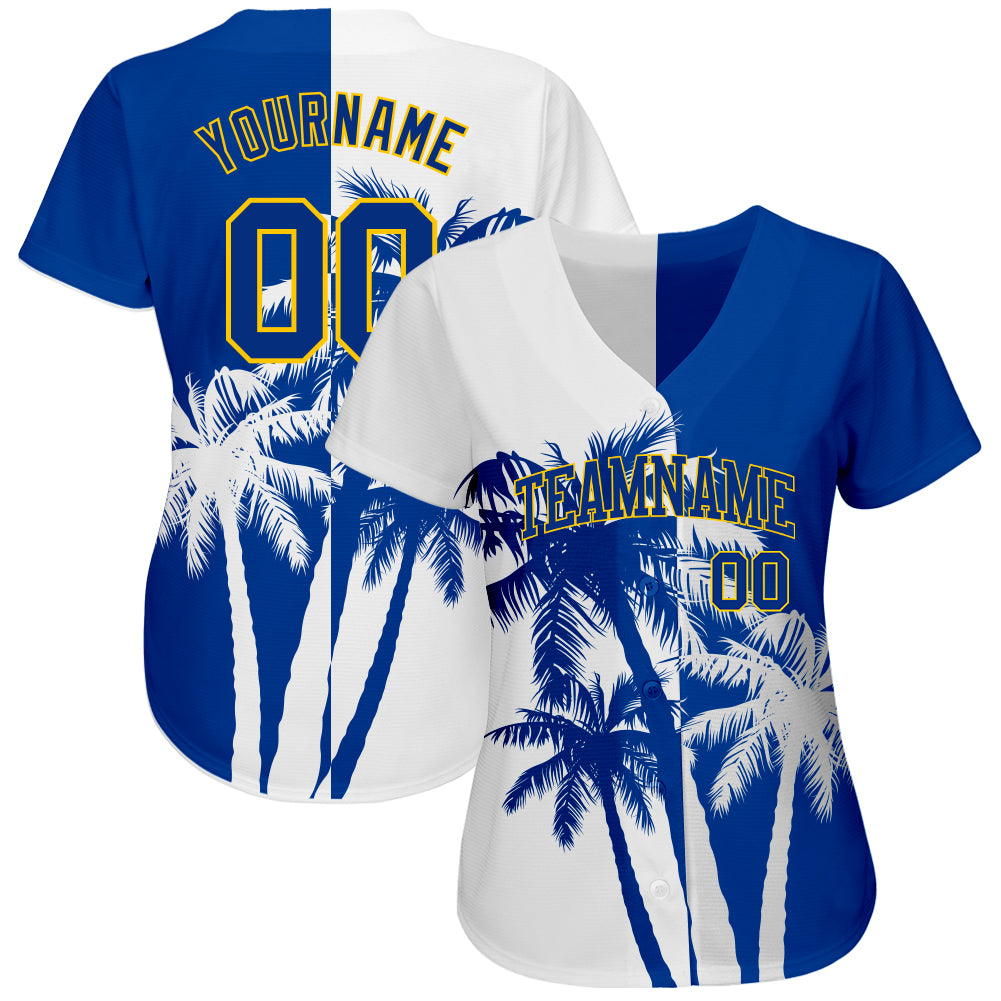 Custom 3D Pattern Design Hawaii Coconut Trees Authentic Baseball