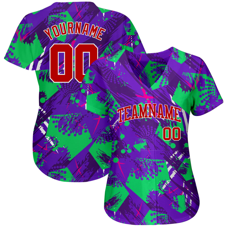 Custom 3D Pattern Design Music Festival Authentic Baseball Jersey