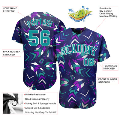 Custom 3D Pattern Design Music Festival Authentic Baseball Jersey