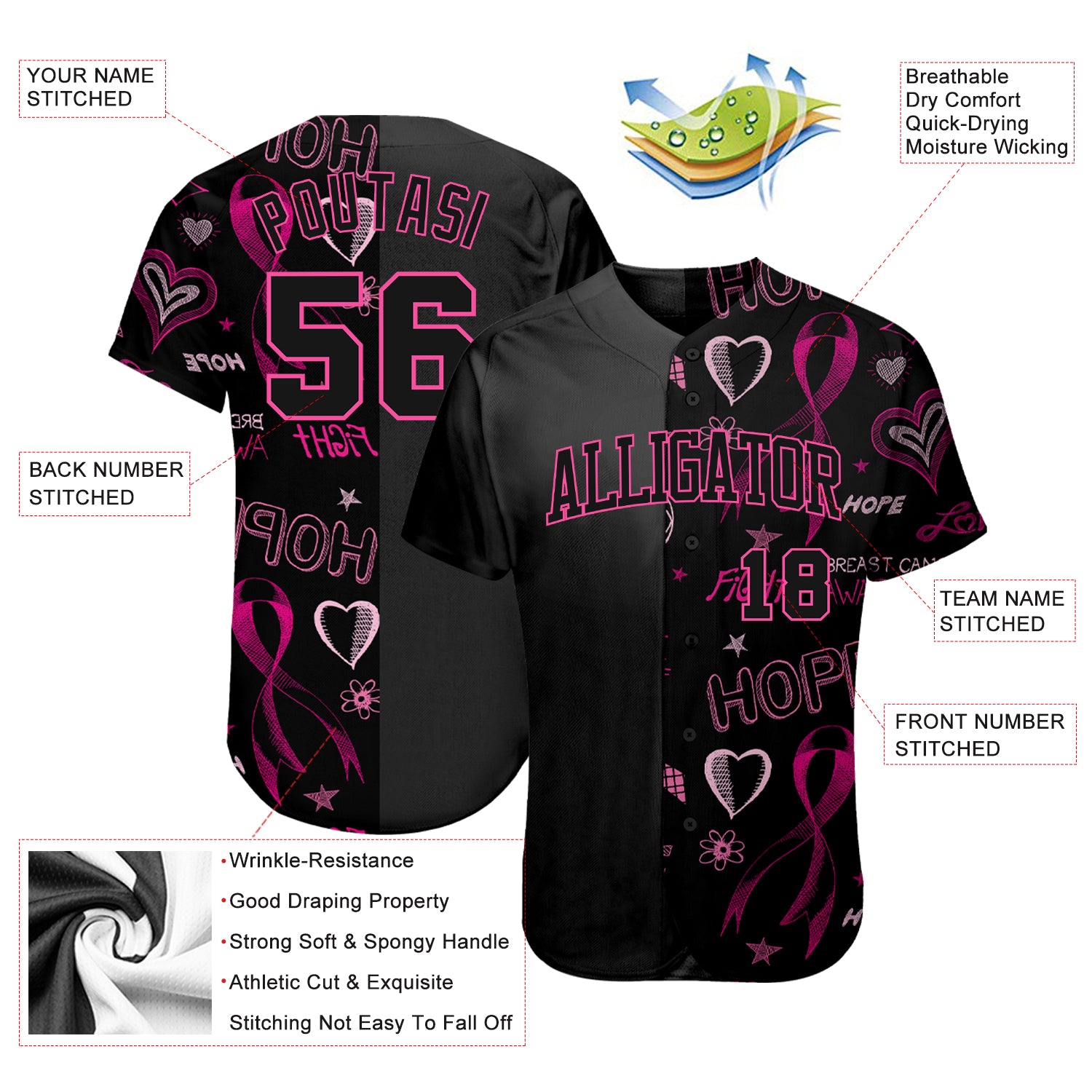 NHL Florida Panthers Pink October Breast Cancer Awareness Month 3D