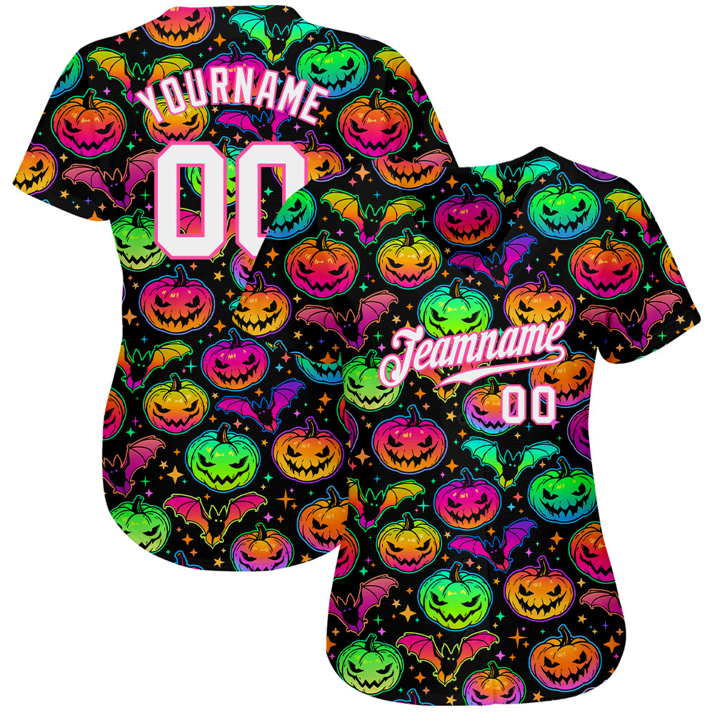 Cheap Custom 3D Pattern Halloween Pumpkins Horror Night Authentic Baseball  Jersey Free Shipping – CustomJerseysPro