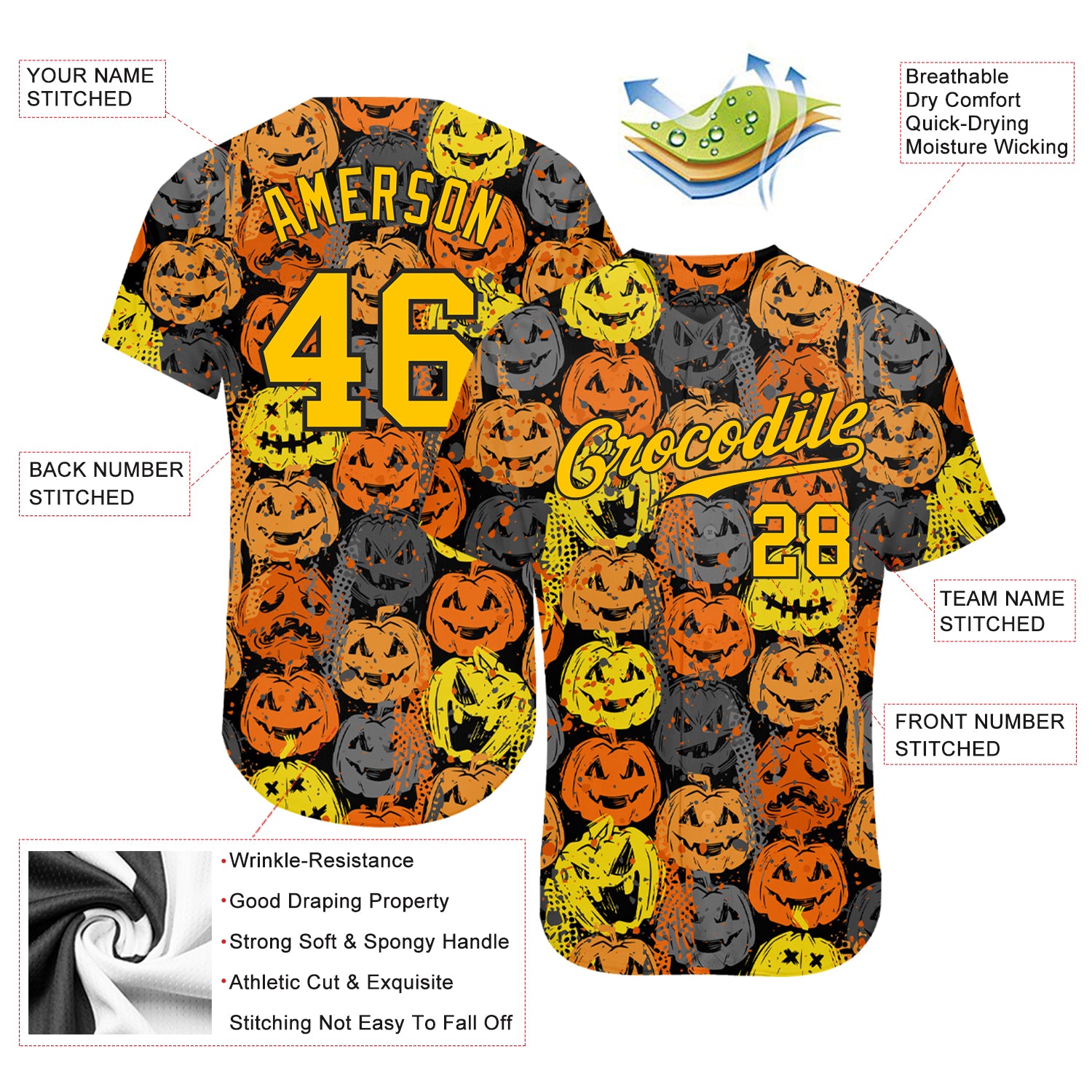  Custom Baseball Jersey Skyline Shirts Halloween