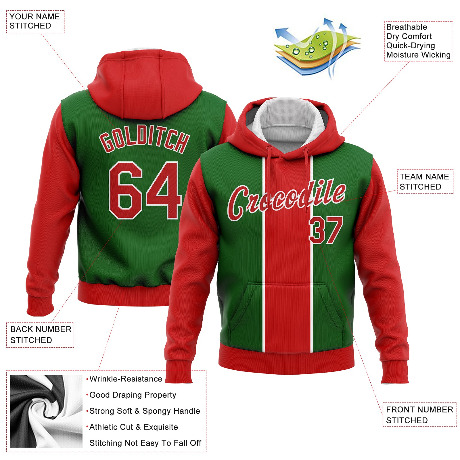 Red and 2025 green sweatshirt