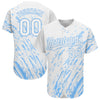 Custom White Light Blue 3D Pattern Design Authentic Baseball Jersey