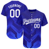 Custom Royal White-Navy 3D Pattern Design Authentic Baseball Jersey