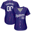 Custom Purple White 3D Pattern Design Authentic Baseball Jersey