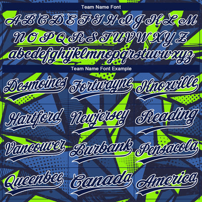 Custom Navy Navy-Neon Green 3D Pattern Design Authentic Baseball Jersey