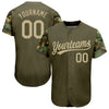 Custom Olive Vegas Gold-Camo 3D Pattern Design Authentic Salute To Service Baseball Jersey