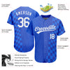 Custom Royal White-Black 3D Pattern Design Authentic Baseball Jersey